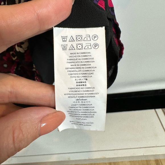 Michael Kors Azalea Psych Garden Wrap dress L georgette elastic Waist 10 flower - Picture 9 of 13